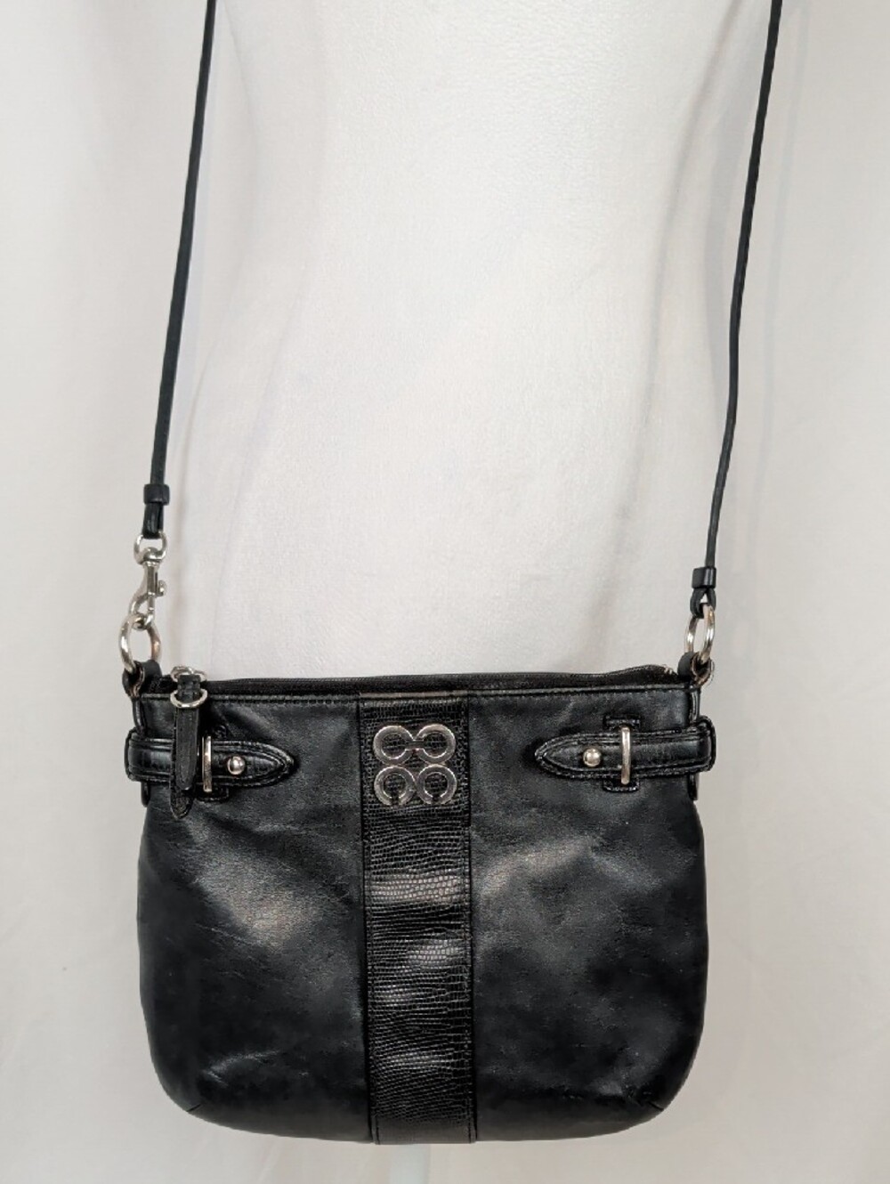 Vintage COACH Colette Slim Leather Crossbody Bag Black